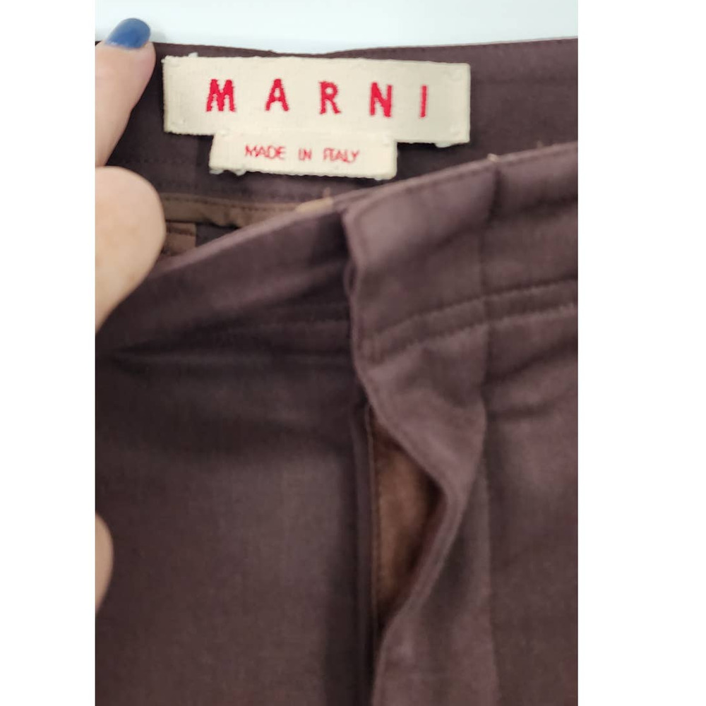 Marni Cropped Trouser Pants Made In Italy Brown Womens Euro 44 - Picture 13 of 15